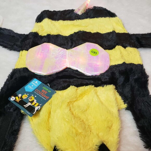 🐝Thrills & Chills Medium LED *Light-Up* BUMBLE BEE Pet Dog Halloween Costume - Picture 6 of 17